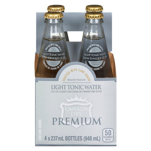 Canada Dry Craft Premium Light Tonic Water 4 x 237 ml (bottles)