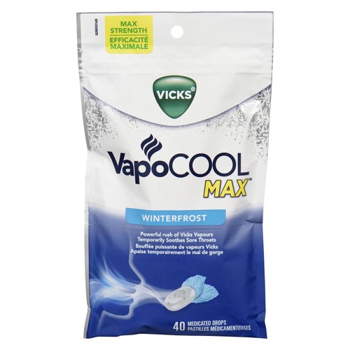 Vicks VapoCool Max Cough Drops Winterfrost 40 Count
