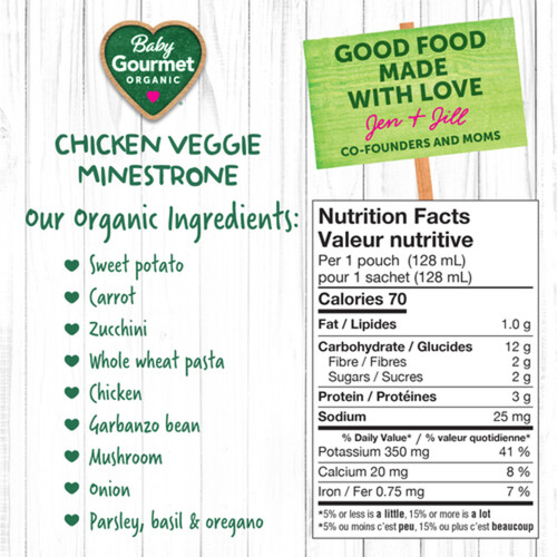 Baby Gourmet Organic Meal Chicken Veggie Minestrone 128 ml