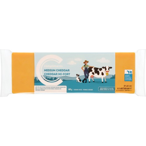 Compliments Medium Cheddar Cheese 400 g