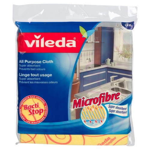 Vileda All Purpose Cleaning Cloth Super Absorbent 3 EA