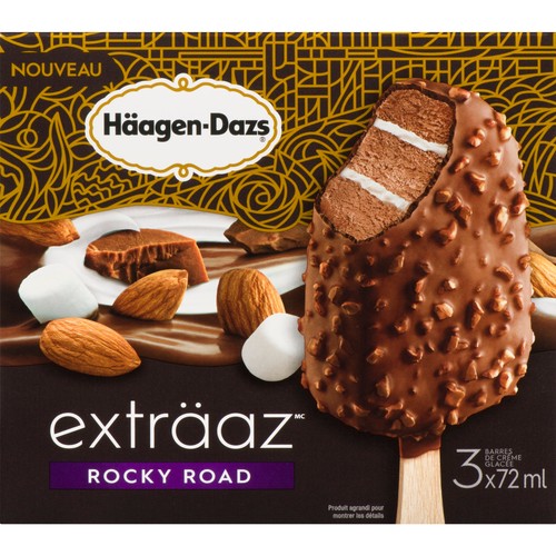 Häagen-Dazs Exträaz Ice Cream Bars Rocky Road 3 x 72 ml
