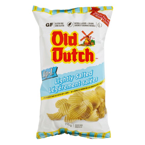 Old Dutch Rip-L Potato Chips Lightly Salted 235 g