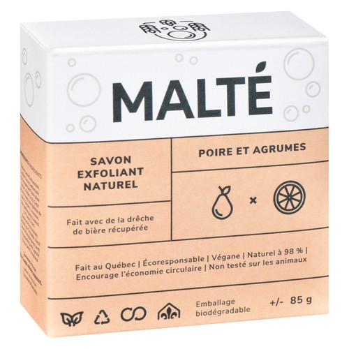 Malté Exfoliant Soap Bar Pear & Citrus 85 g