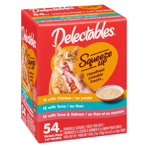 Hartz Delectables Squeeze Ups Cat Treats Variety Pack 54 Count