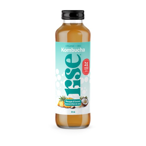 Rise Organic Kombucha Pineapple & Coconut 414 ml (bottle)