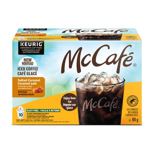 McCafé Iced Coffee Pods Dark Roast Salted Caramel 10 K-Cups 94 g