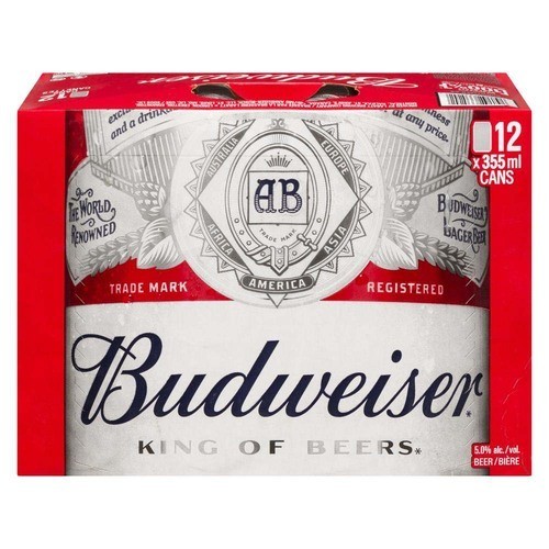 Budweiser Beer 5% Alcohol 12 x 355 ml (cans)