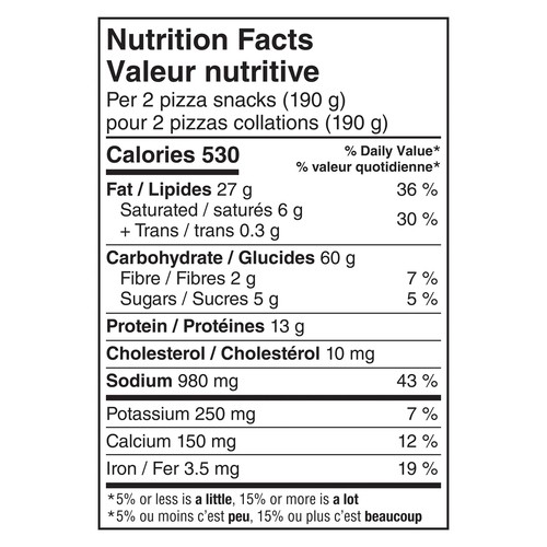 Pillsbury Pizza Pops Frozen Pizza Snack Three Cheese 2.85 kg