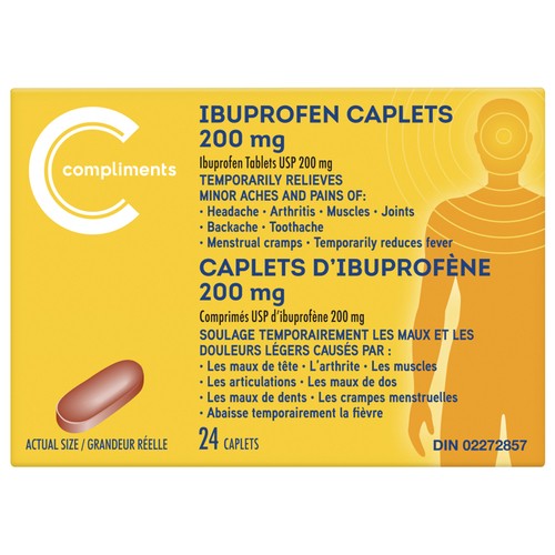 Compliments Ibuprofen 200 mg Caplets 24 Count