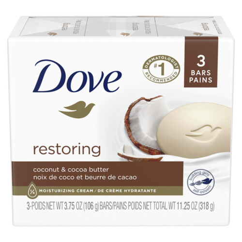 Dove Beauty Bar Gentle Skin Cleanser Restoring Moisturizing 3 x 106 g