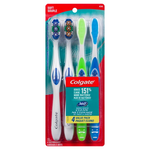 Colgate 360 Adult Toothbrush Soft 4 Pack