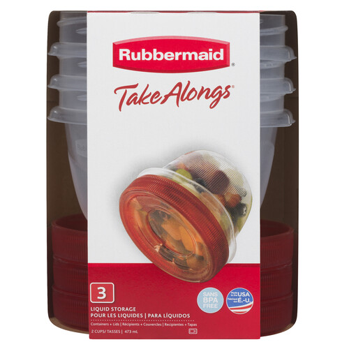 Rubbermaid TakeAlongs Twist & Seal Container 3 Pack