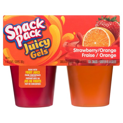 Snack Pack Juicy Gels Snack Strawberry Orange 4 x 99 g