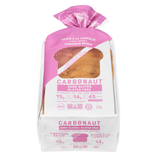 Carbonaut Gluten-Free Bread Cinnamon Raisin 550 g (frozen)