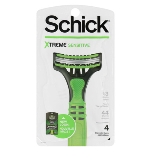 Schick Xtreme Sensitive 3 Blades Disposable Razors 4 Pack