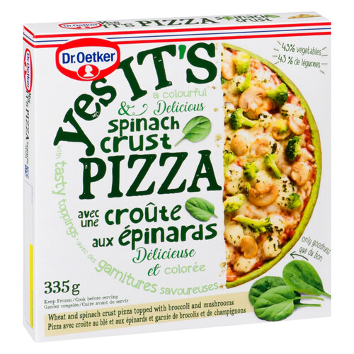 Dr. Oetker Frozen Vegetarian Pizza Spinach Crust With Broccoli & Mashrooms 335 g