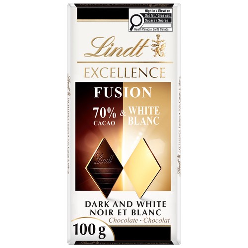 Lindt Excellence Chocolate Bar Fusion 70% Cacao & White 100 g