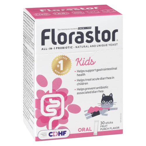 Florastor Kids Probiotic Sticks Fruit Punch Flavour 30 Count