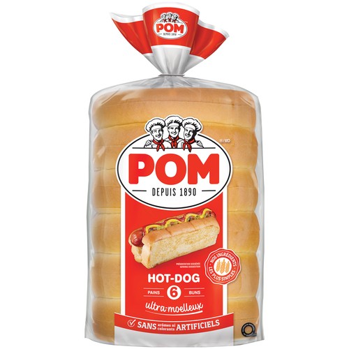 POM Hot Dog Buns Ultra Moist 6 Count