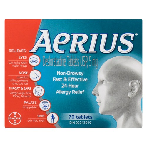 Aerius Allergy Relief Tablets 5 mg 70 Count