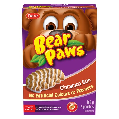 Dare Bear Paws Peanut-Free Cookies Cinnamon Bun 168 g