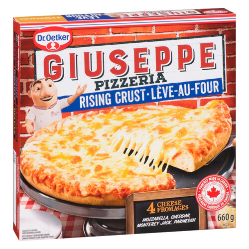 Dr. Oetker Giuseppe Pizzeria Frozen Rising Crust Pizza 4 Cheese 660 g