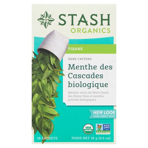 Stash Organic Herbal Tea Cascade Mint 18 Tea Bags