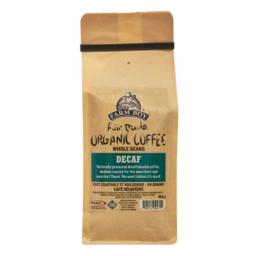 Farm Boy Organic Whole Bean Coffee Fair Trade Decaf 454 g