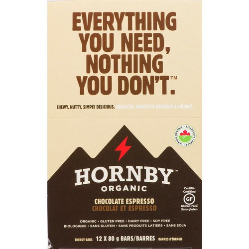 Hornby Organic Dairy Free Energy Bar Chocolate Espresso 12 x 80 g