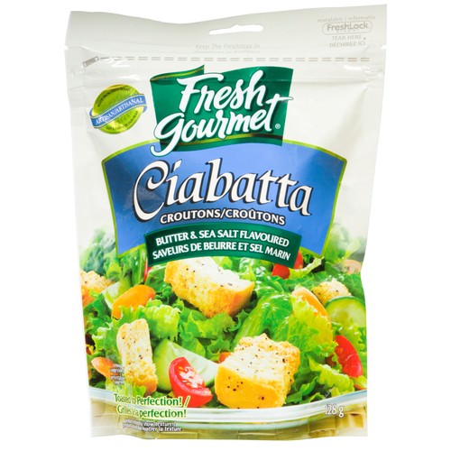 Fresh Gourmet Croutons Ciabatta Butter & Sea Salt 128 g