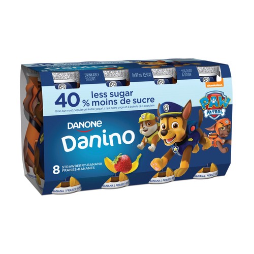 Danino Paw Patrol Yogurt Drink for Kids Strawberry-Banana Flavoured 8 x 93 ml