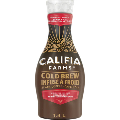 Califia Farm Cold Bew Coffee Pure Black Unsweetened 1.4 L (bottle)