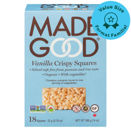 Made Good Organic Crispy Squares Vanilla Value Size 18 x 22 g