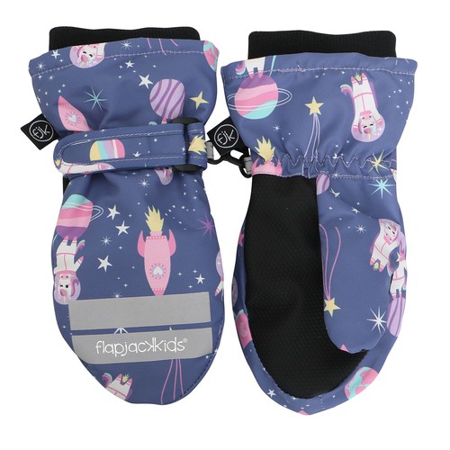 Flapjacks Water Repellent Ski Mittens Unicorn Indigo Medium 1 Pair