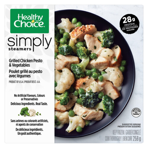 Healthy Choice Frozen Entrée Simply Steamers Grilled Chicken Pesto & Vegetables 259 g