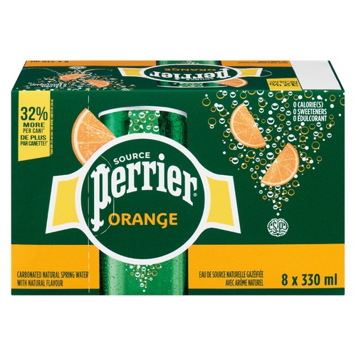Perrier Sparkling Water Orange 8 x 330 ml (cans)