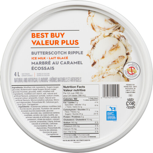 Best Buy Ice Milk Butterscotch Ripple 4 L Voilà Online Groceries & Offers