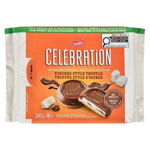 Leclerc Celebration Milk Chocolate Coated Cookies S'Mores Style Truffle 240 g