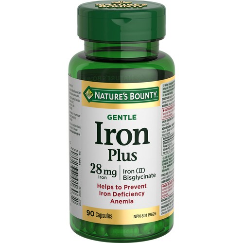 Nature's Bounty Iron Plus 28 mg Gentle Helps Prevent Anemia 90 Count