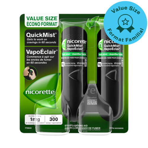 Nicorette Fresh Mint Quick Mist Anti Smoking Aid Value Size 1 mg