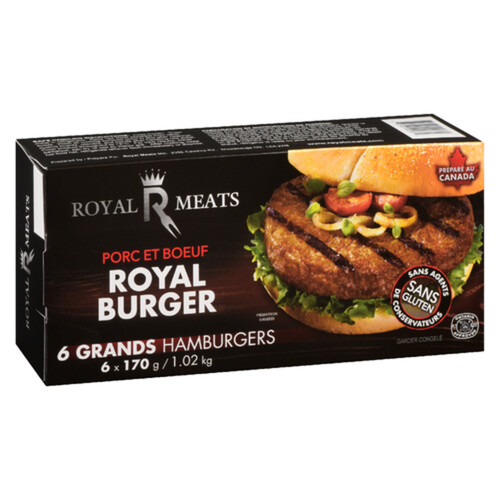 Royal Meats Frozen Pork & Beef Burgers 1.02 kg