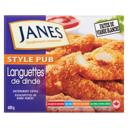 Janes Pub Style Fully Cooked Frozen Turkey Strips 600 g