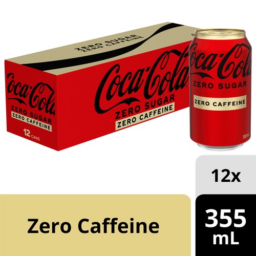 Coca-Cola Zero Sugar Zero Caffeine Soda Fridge Pack 12 x 355 ml (cans)