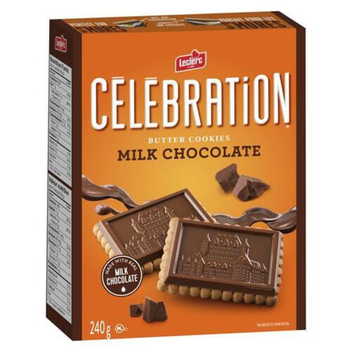 Leclerc Celebration Butter Cookies Milk Chocolate 240 g