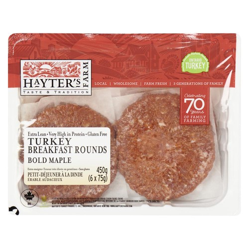 Hayter's Farm Breakfast Turkey Rounds Bold Maple 6 x 75 g