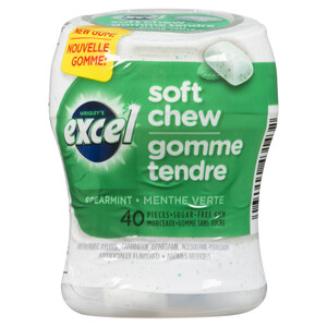 Excel Soft Chew Gum Sugar Free Spearmint 40 Pieces