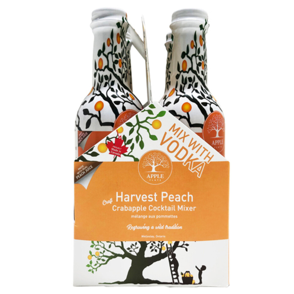 Apple Flats Crabapple Cocktail Mixer Harvest Peach 4 x 250 ml (bottles