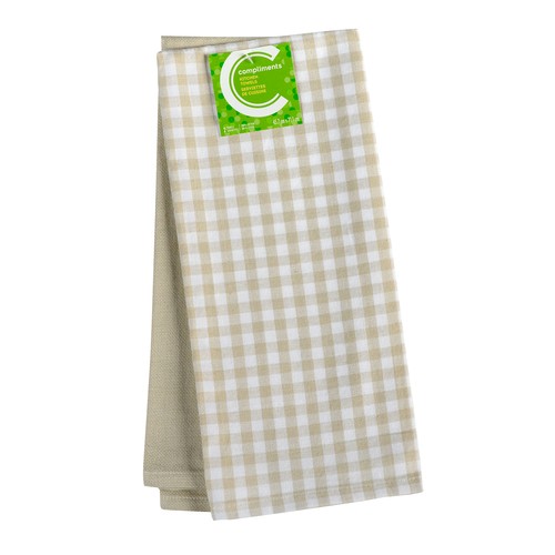 Compliments Beige Kitchen Towels 2 EA