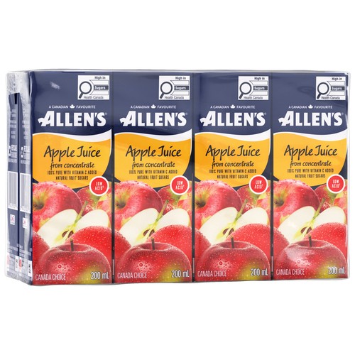 Allen's Pure Juice Apple Low Acid 8 x 200 ml